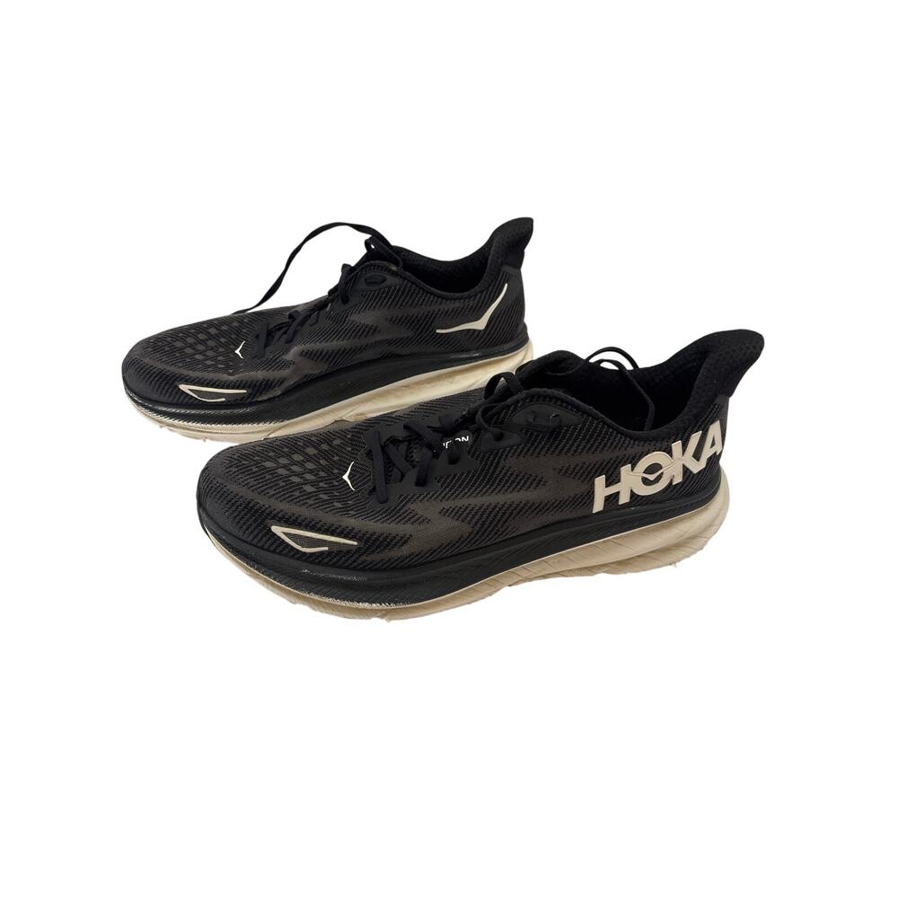 HOKA Clifton 9 Men’s Size 14 D Black White Running Athletic Shoes